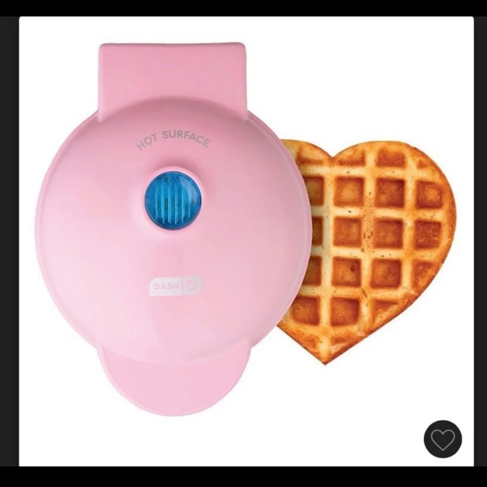 Pink DASH mini heart waffle maker